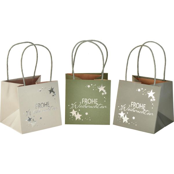Sacchetto Regalo Di Carta Natalizia Da 12 Cm Set Di 6 Sacchetti Sostenibili Ed Eleganti-image