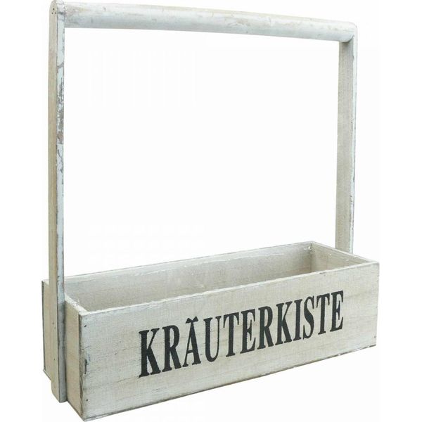 Fioriera Rustica In Legno Cassa Per Erbe Aromatiche Elemento Decorativo Shabby Chic-image