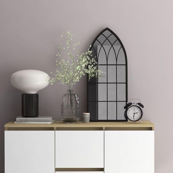 The Living Store Specchio Nero 70X30 Cm Ferro Per Interni-image