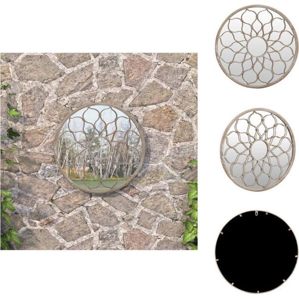 Vidaxl Specchio Da Giardino Sabbia 60X3 Cm Rotondo In Ferro - Specchio-image