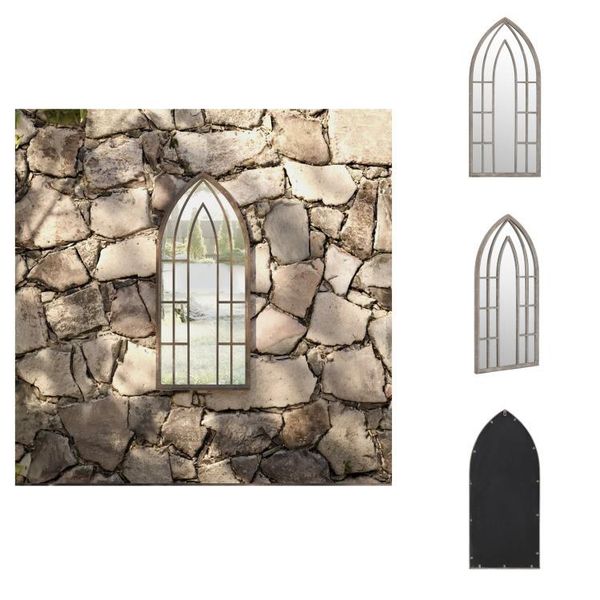 Vidaxl Specchio Da Giardino Sabbia 70X30 Cm In Ferro - Specchio-image