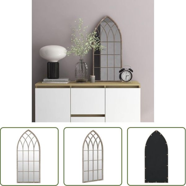 The Living Store Specchio Colori Sabbia 70X30 Cm Ferro Per Interni-image