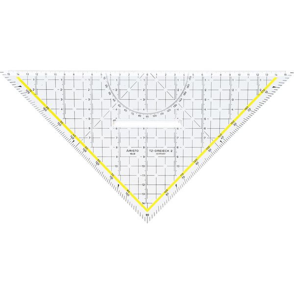 Aristo AR1648/2 Triangolo Da Disegno Tz-Triangle®, In Plexiglas® Con Impugnatura, 325 Mm, Cristallino-image