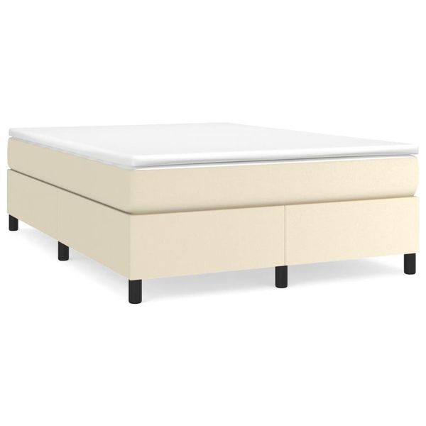 Vidaxl Struttura Letto A Molle Insacchettate Crema 140X190 Cm In Pelle Finta-image