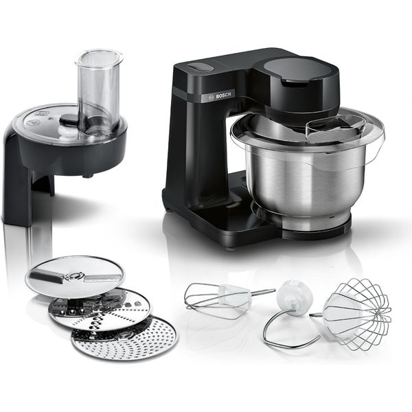 Bosch MUMS2EB01 Robot Da Cucina Mum Serie 2, 700 W, Ciotola Da 3,8 L, Acciaio Inox/Nero-image