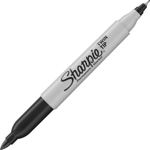 12X Sharpie S0811100 Pennarello Permanente "Twin Tip"", Colore Linea: Nero"-image