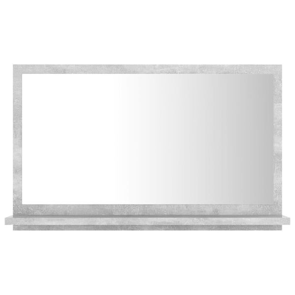 Vidaxl Specchio Da Bagno Grigio Cemento 60X10,5X37 Cm Materiale A Base Di Legno-image