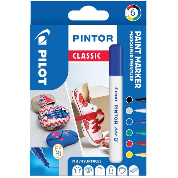 Pilot 537496 Pennarello A Pigmenti Pilot Pintor, Extra Fine, Set Di 6 "Classic"""-image