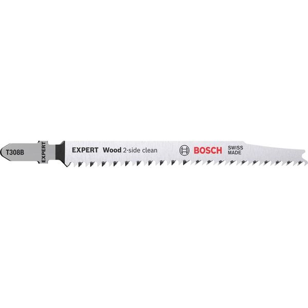 Bosch T308B Lame Per Seghetto Alternativo Per La Lavorazione Del Legno Ideali Per Tagli Senza Strappi, Lame In Bi-Metallo - 5 Pezzi-image