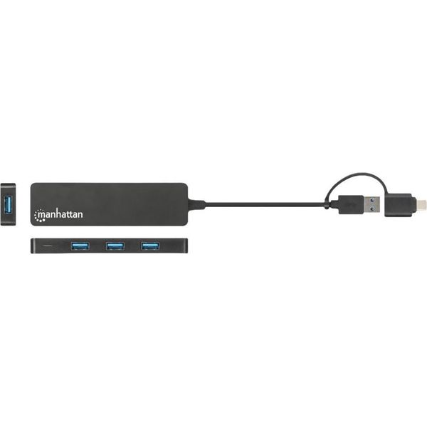 Manhattan 180863 Manhattan 4-Port Usb 3.0 Typ-C / Typ-A Kombi-Hub Schwarz-image