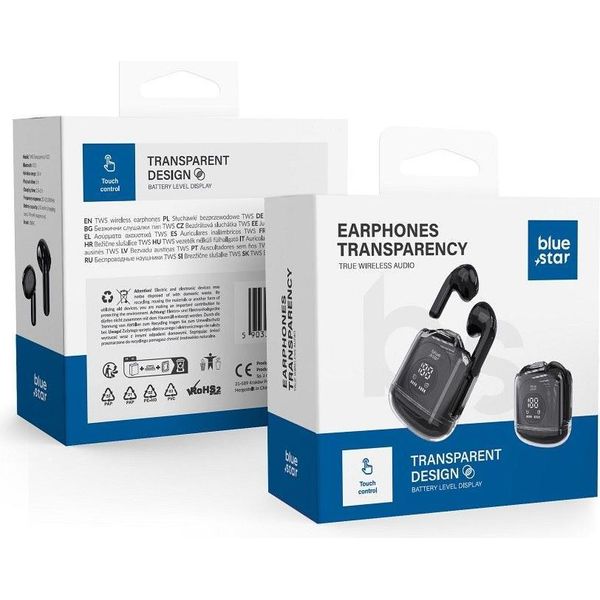 Blue Star, Cuffie Bluetooth Con Microfono Integrato 5 Ore Di Durata Della Batteria, Nero-image