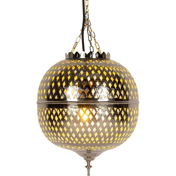 Lampada Da Soffitto Orientale Marocchina Lampada A Sospensione In Argento-image