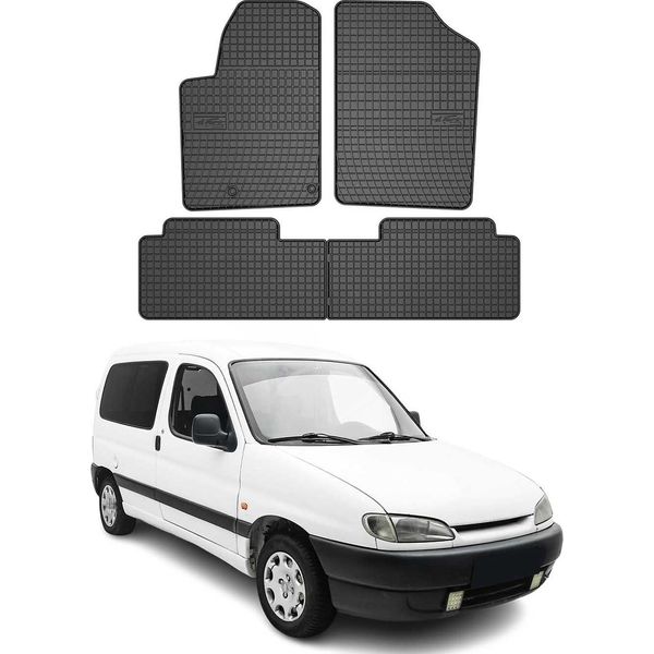 1996-2009 Peugeot Partner Tappetini Tpe Nero 4 Pz-image