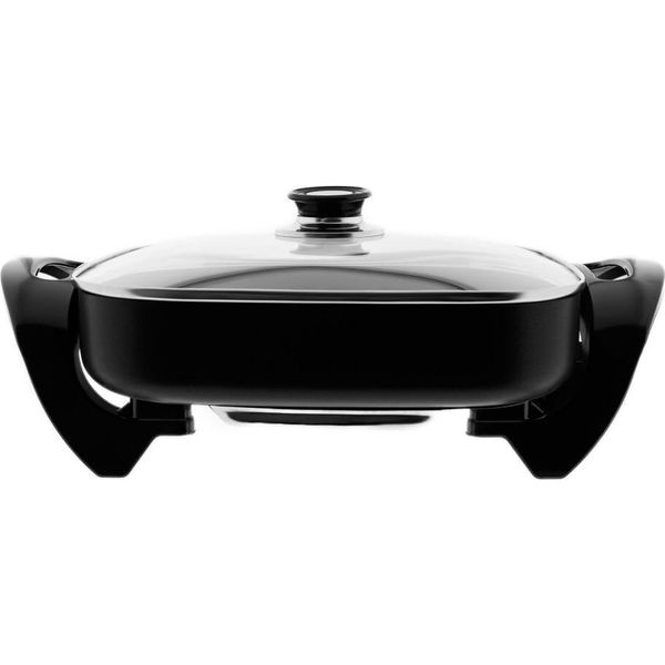 Teglia Elettrica Multifunzione 30 X 30 Cm - Teglia Per Pizza 1500W In Nero-image