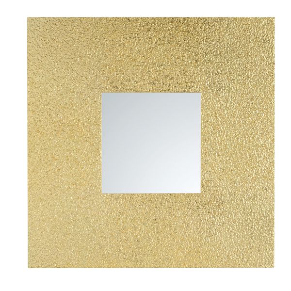 Mo.Wa Specchio Specchio Da Parete Quadrato Foglia Oro, Cm. 50X50. Specchio Decorativo Per Corridoio, Camera Da Letto, Bagno, Soggiorno-image