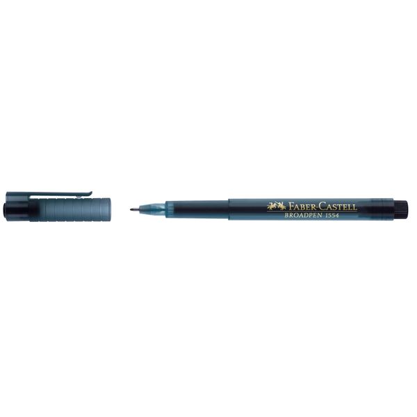 Faber-Castell 155499 Fineliner Broadpen 1554 - 0,8 Mm, Nero (Indelebile)-image