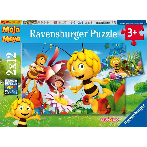 Ravensburger 7594 Puzzle Maya L'ape Nel Prato Fiorito 2 X 12 Pezzi-image