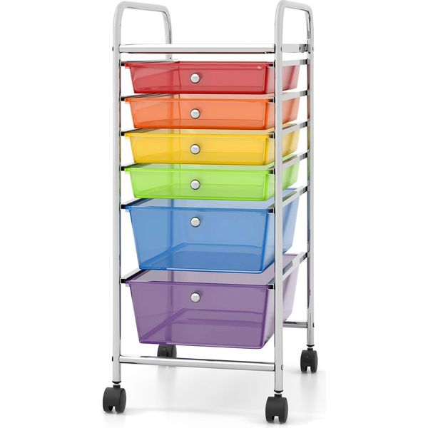 Costway Carrello Da Bagno Carrello Da Bagno Cassettiera Trolley Carrello Per La Casa Carrello Portaoggetti Carrello Per La Medicazione Carrello Da Bagno Carrello Da Bagno Multicolore-image