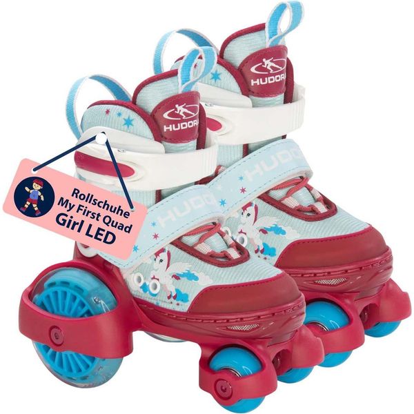 Hudora Pattino A Rotelle Il Mio Primo Quad Led Ragazza Taglia 26-29-image