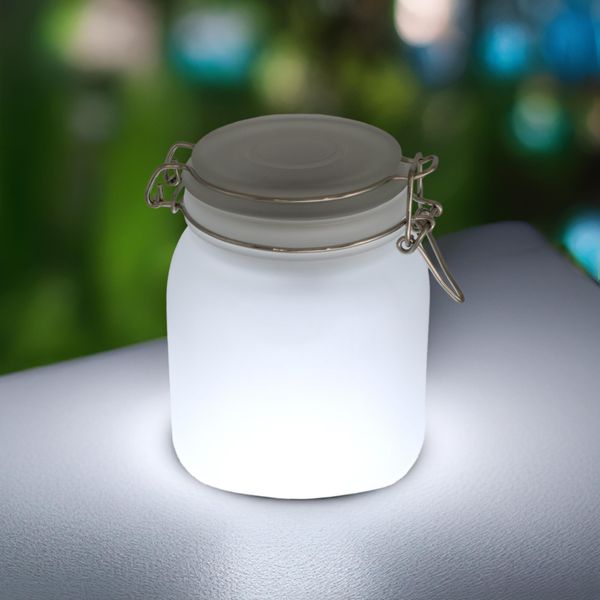 Luce Solare In Vaso Di Conserva 15X12 Cm Circa - Bianca O A Colori Regolabile-image