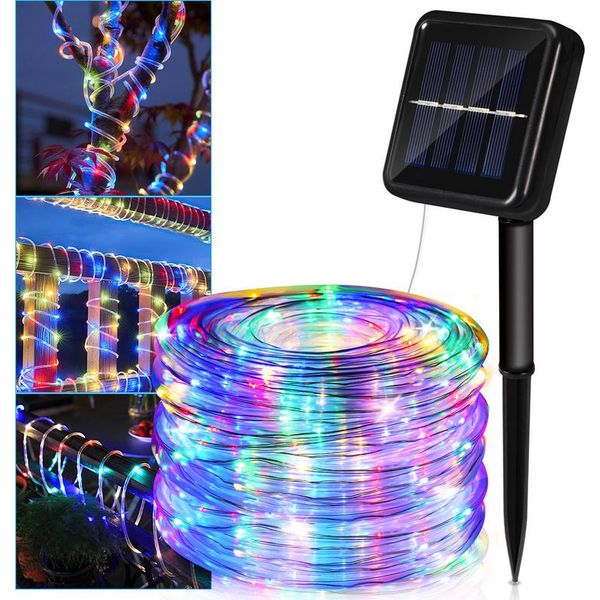 Fiqops 32 M Luci Solari Fiabesche Led Luci Fiabesche 8 Modalità Di Luce Festa Giardino Interno Esterno Decorazione Luci Di Natale-image