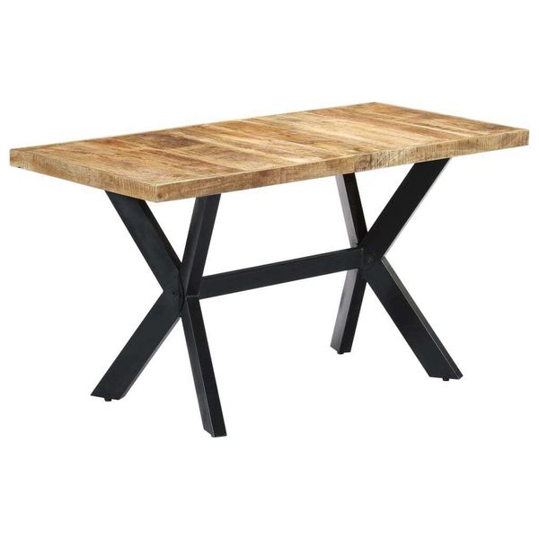 Tavolo Da Pranzo The Living Store 140 X 70 X 75 Cm In Legno Massiccio Di Mango Grezzo-image