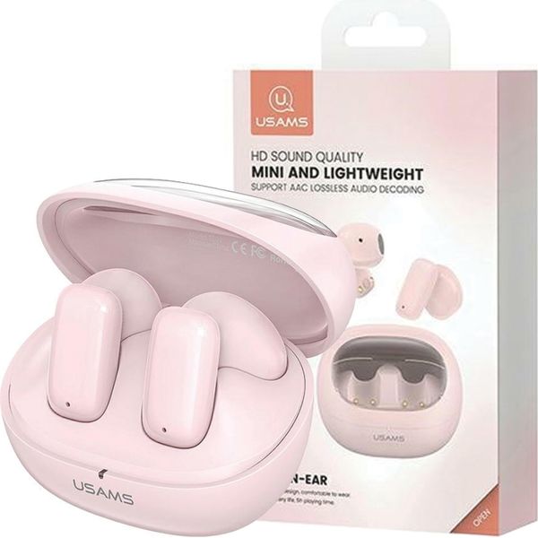 Usams Cuffie Bluetooth 5.3 Tws Td Series Senza Fili Rosa/Rosa Bhutd03 (Td22)-image