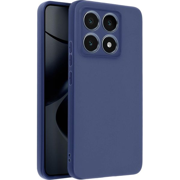 Avizar, Cover Soft Touch In Silicone Xiaomi 14T, Retro Opaco, Blu Scuro-image