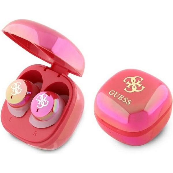Guess Cuffie Bluetooth Gutwsj144Esf Tws + Docking Station Fucsia/Fuschia Iridescente 4G Logo Stampato-image