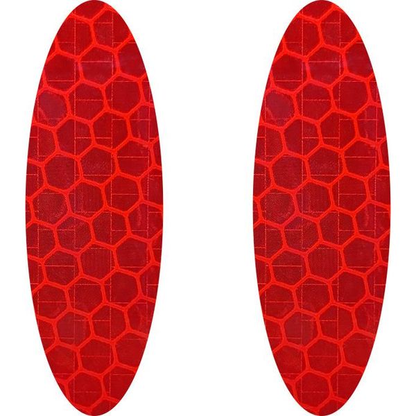 Adesivi Riflettenti Per Moto Ovali Rossi 2 Pz-image