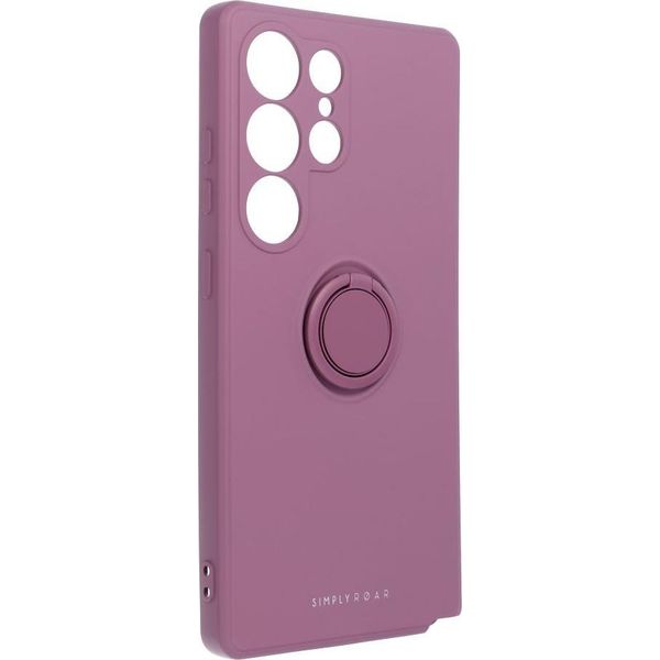Roar Case Custodia Protettiva Ambra Per Smartphone Custodia Per Cellulare Bumper Con Supporto Ad Anello Compatibile Con Samsung Galaxy S25 Ultra Pink-image