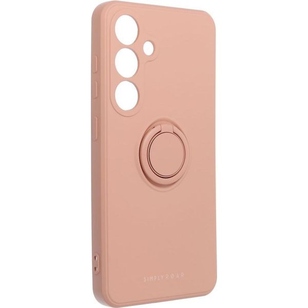 Roar Case Custodia Protettiva Ambra Per Smartphone Custodia Per Cellulare Bumper Con Supporto Ad Anello Compatibile Con Samsung Galaxy S25 Rosa-image