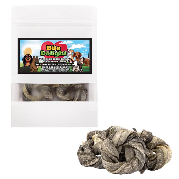 Anello Da Masticare Bite&Delight In Pelle Di Merluzzo 5Kg - Masticatore Naturale Per Cani, Ricco Di Proteine E Omega-3-image
