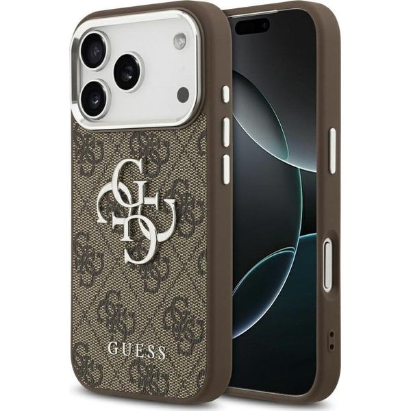 Etui Guess 4G Big 4G Classic Logo Na Iphone 17 Pro Max BrąZowy - Srebrne-image