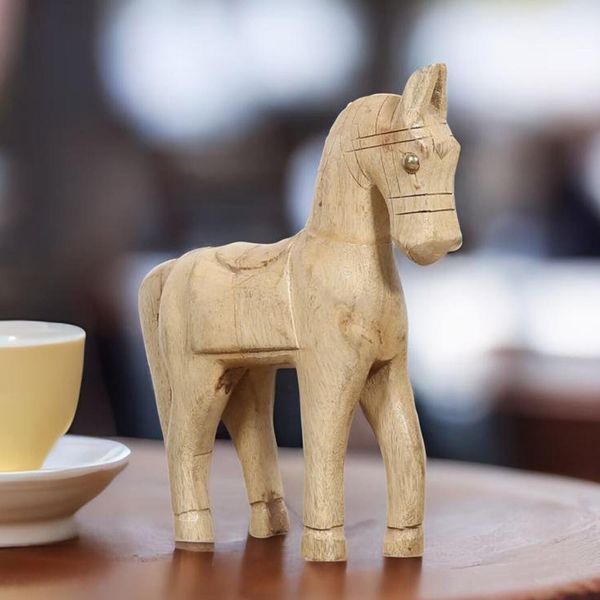 Statuetta Animale In Legno Come Decorazione Da Tavolo Hevonen Nature-image