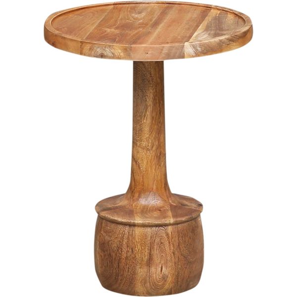 Tavolino Accursia - Rotondo, Ø 35 Cm, Altezza 45 Cm, Legno Di Mango-image