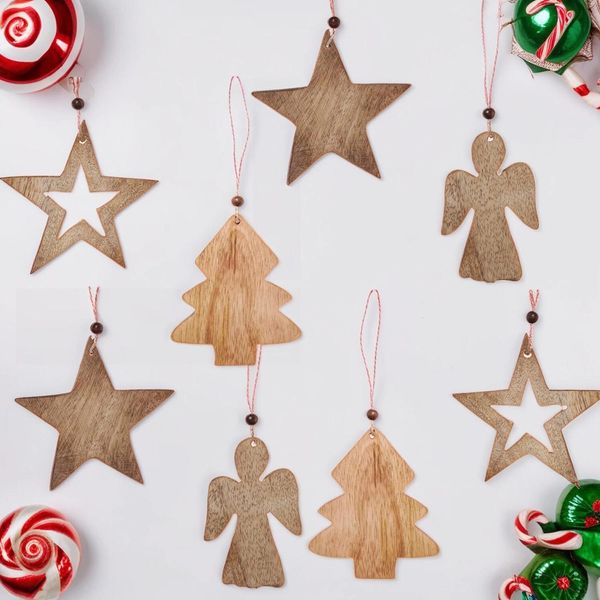 Set Di 8 Decorazioni Natalizie In Legno-image