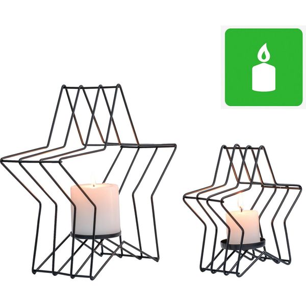Set Di 2 Porta Tealight Decorazione Natalizia Portacandele Motzi-image