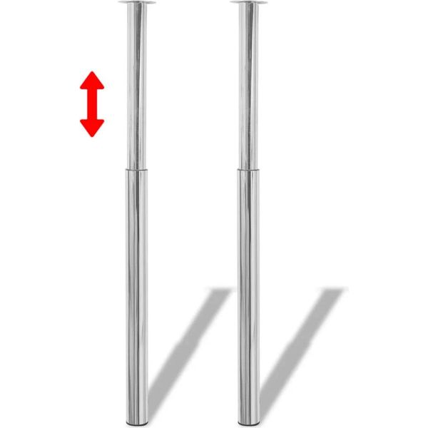 Aiorber 2 X Gamba Telescopica Per Tavolo, Regolabile In Altezza, 70-110 Cm, Gamba Di Supporto, Gamba Per Tavolo, Ferro, Per Banco Da Lavoro, Scrivania, Tavolo Da Pranzo, Cromo-image