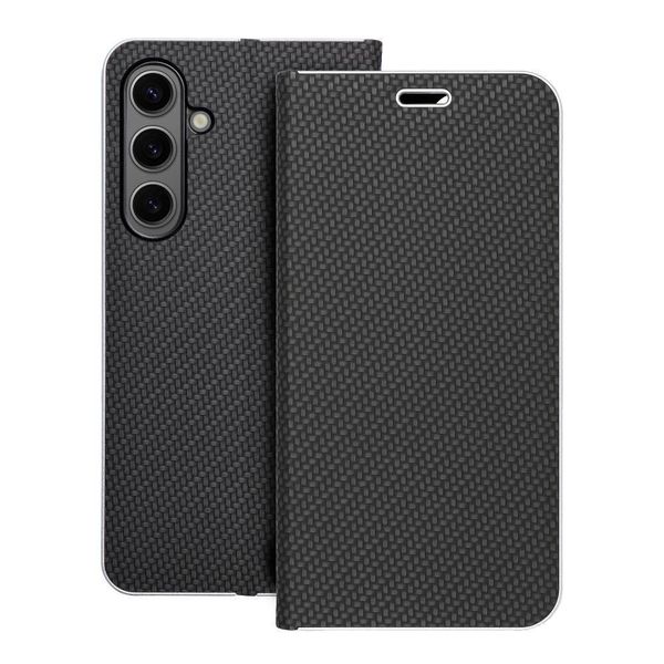 Custodia / Cover Per Samsung Galaxy S24 Plus Nero - Libro Luna Book Carbon-image