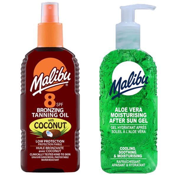 Olio Di Malibu Con Cocco SPF8 200Ml + Gel Di Aloe Dopo Abbronzatura 200 Ml-image