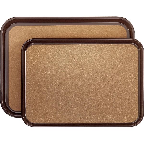 Vassoio Antiscivolo, Rettangolare, In Plastica Abs Marrone, Resistente Al Calore Fino A +80°C, Lavabile In Lavastoviglie, Molto Robusto, Rivestimento Speciale Durevole Con Contenuto Di Sughero, Resistente Alla Temperatura Fino A Circa +150°C, Resistente All'alcool E Ai Grassi, Antibatterico-image