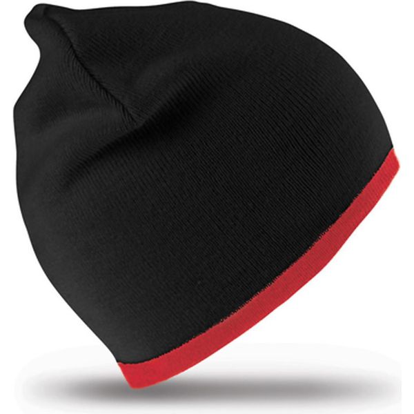 Result Winter Essentials RC046X | Reversible Fashion Fit Hat Cappello Invernale - Colore: Nero/Rosso - Taglia: Unica-image