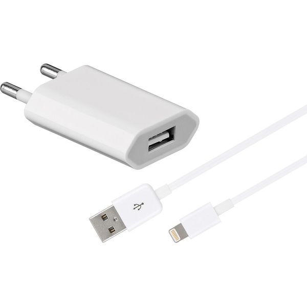 Goobay 43791 Set Di Ricarica Apple Lightning, Bianco, 1 M - 1,0 A Alimentazione Incl. Cavo Apple Lightning-image