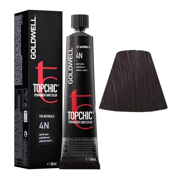 Goldwell Topchic Tube 4N Medium Brown 60Ml - Colore Permanente In Tubo-image
