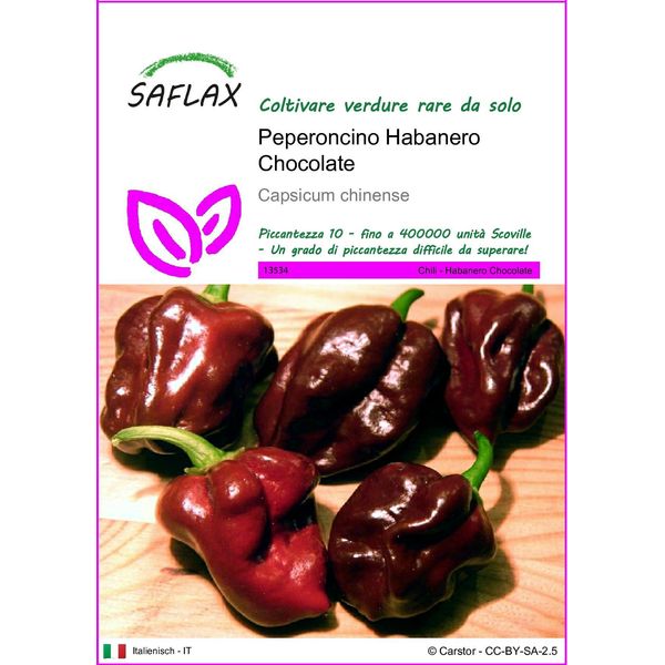 Saflax - Peperoncino Habanero Chocolate - 10 Semi - Capsicum-image