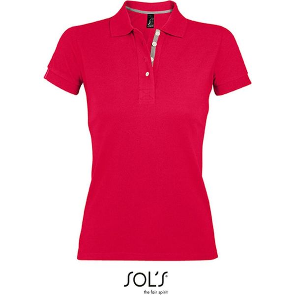 Sols 00575 | Polo Donna Portland - Colore: Rosso/Grigio (Tinta Unita) - Taglia: M-image