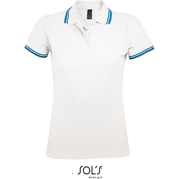 Sols 00578 | Polo Donna Pasadena - Colore: Bianco/Acqua - Taglia: Xl-image