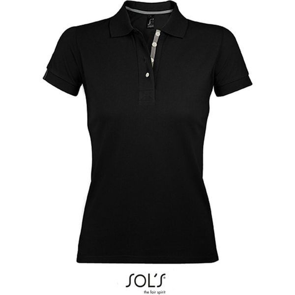 Sols 00575 | Polo Donna Portland - Colore: Nero/Grigio (Tinta Unita) - Taglia: S-image