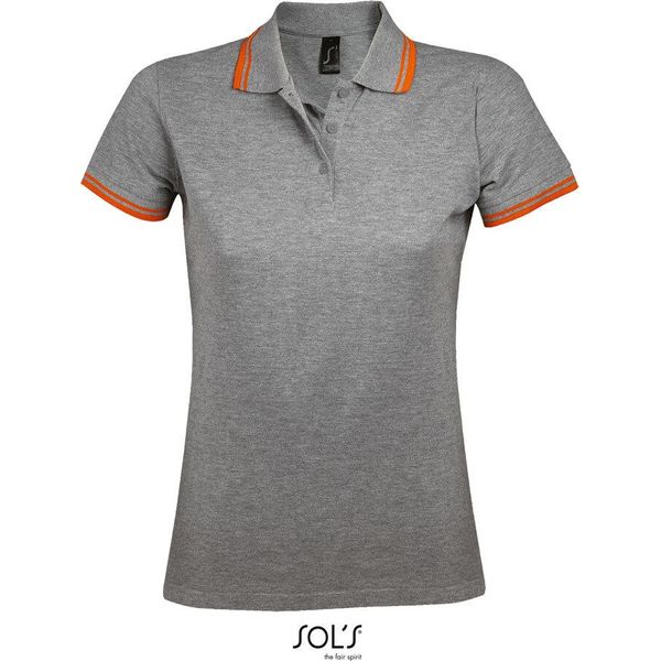 Sols 00578 | Polo Donna Pasadena - Colore: Grigio Melange/Arancione - Taglia: Xxl-image